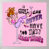 24-inch X 24-inch POSTER - TE VEEL MARTINIS (Voorkant)