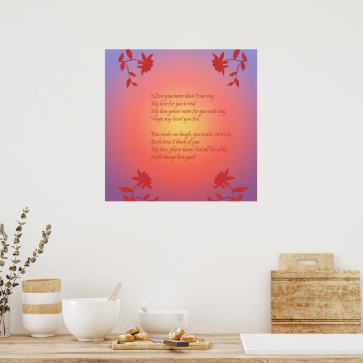 24-inch x 24-inch Romantic Love Poem Poster (Keuken)