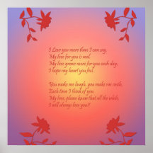 24-inch x 24-inch Romantic Love Poem Poster