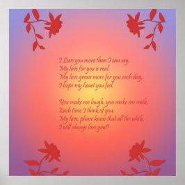 24-inch x 24-inch Romantic Love Poem Poster