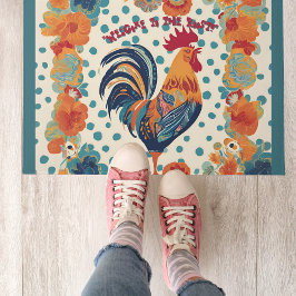24 inch x 36 inch  Welcome Door Mat Rooster
