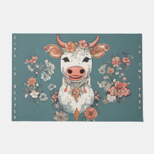 24 inch x 36 inch Welcome Mat/ Deurmat Whimsical K (Voorkant)