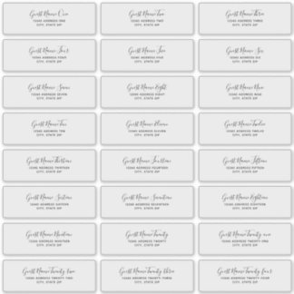 24 Individual Wedding Guest Address Labels