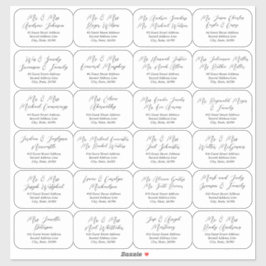 24 individuele zwarte bruiloft gast Adresetiketten Sticker