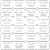 24 individuele zwarte bruiloft gast Adresetiketten Sticker (Voorkant)