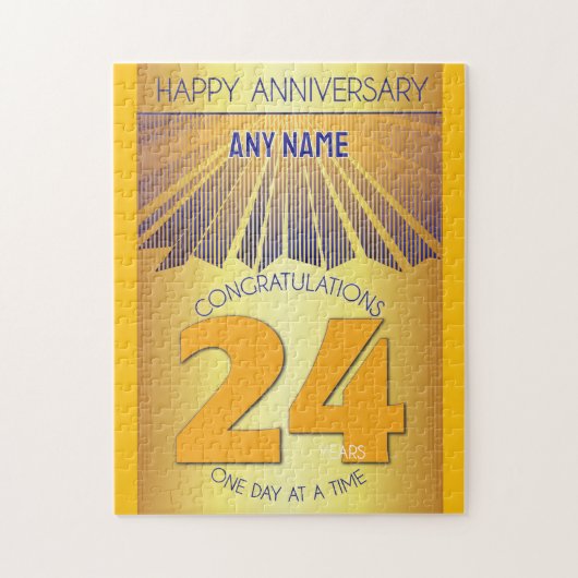 24 Jaar | AA 12 Stappen Jubileum Persoonlijk Legpuzzel (Verticaal)