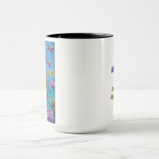 24 Jaar CUSTOM NAME AA Vlinders Bloemen Mok (Midden)