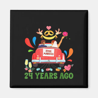 24 jaar geleden getrouwd, grappig 24ste jubileum k magneet