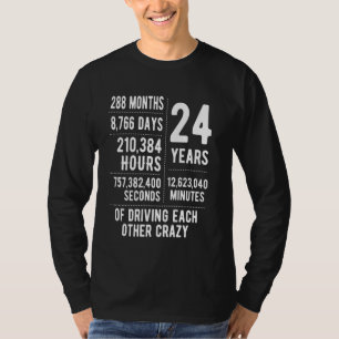24 Jaar Getrouwd Grappige 24ste Huwelijksverjaarda T-shirt
