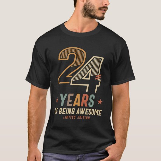 24 jaar Geweldige 2000 24e verjaardag T-shirt (Voorkant)