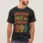 24 jaar Geweldige sinds februari 1999 24e geboorte T-shirt (Voorkant)