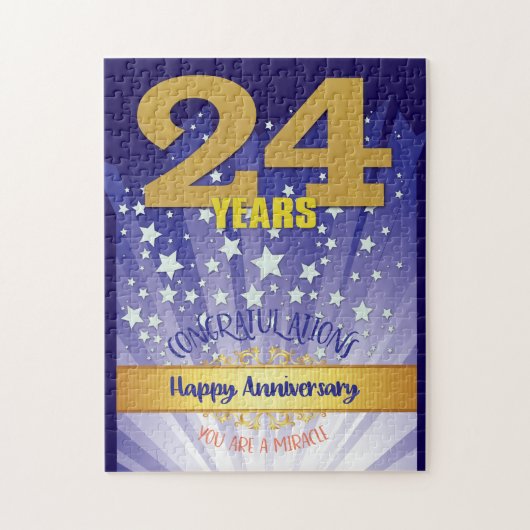 24 Jaar Hersteldatum Vet Numeriek Legpuzzel (Verticaal)