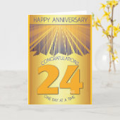 24 Jaar Nuchter Jubileum | Gouden Straal 12 Stappe Kaart (Gele Bloem)