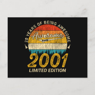 24 Jaar Oud 2001 Retro Awesome 24e Verjaardag Cade Briefkaart
