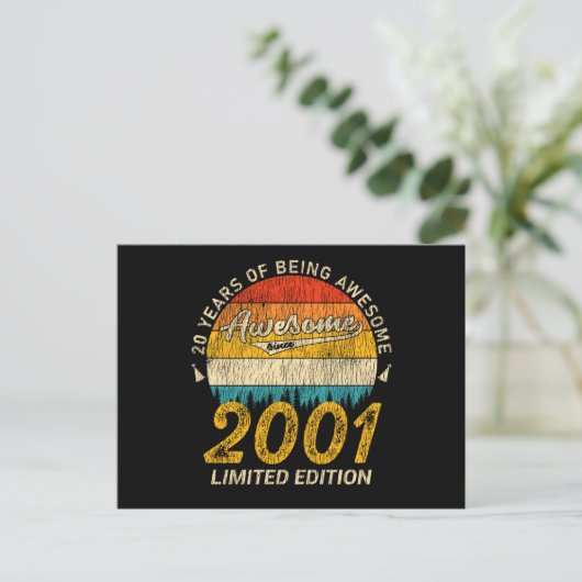 24 Jaar Oud 2001 Retro Awesome 24e Verjaardag Cade Briefkaart (Staand voorkant)