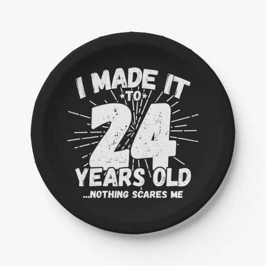 24 Jaar Oud Sarcastisch Meme Grappig 24e Verjaarda Papieren Bordje (Voorkant)