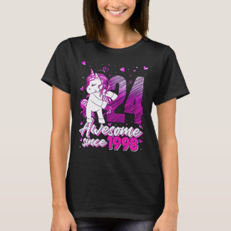 24 jaar oude eenhoorn die flost op 24e verjaardag t-shirt