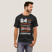 24 jaar oude eigenaar 24 jaar geboorte t-shirt (Voorkant volledig)
