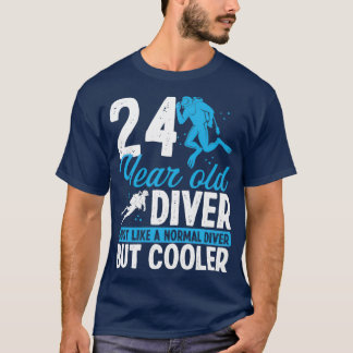 24 jaar Scuba Diving Diver Snorkel 24 zondag T-shirt