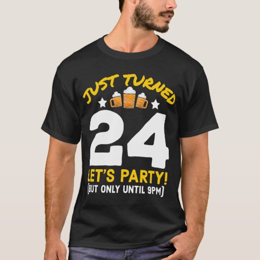 24-jarige tot 24e verjaardag van de biergek t-shirt (Voorkant)