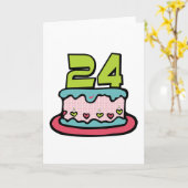 24-jarige verjaardagskaart kaart (Gele Bloem)