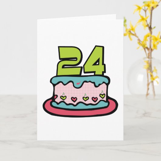 24-jarige verjaardagskaart kaart (Gele Bloem)