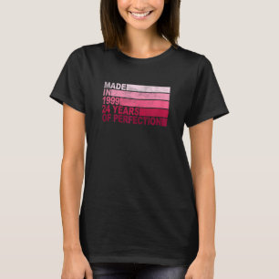 24-jarige vrouw geboren in 1999 meisjes 24e verjaa t-shirt