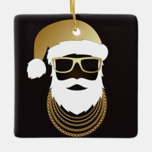 24 karaat Hip Hop Santa Ornament