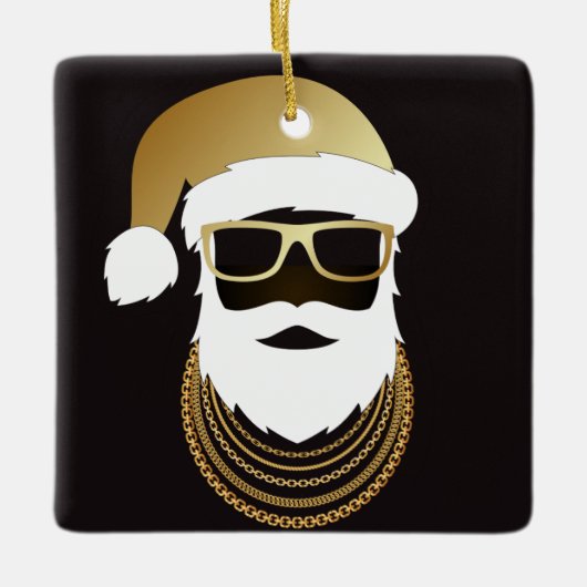 24 karaat Hip Hop Santa Ornament (Voorkant)