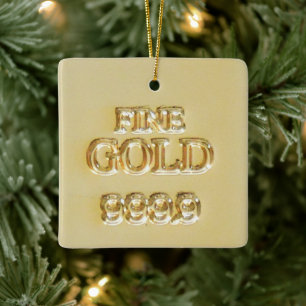 24 Karat Gold Bullion Bar Keramisch Ornament