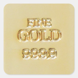 24 Karat Gold Bullion Bar Vierkante Sticker