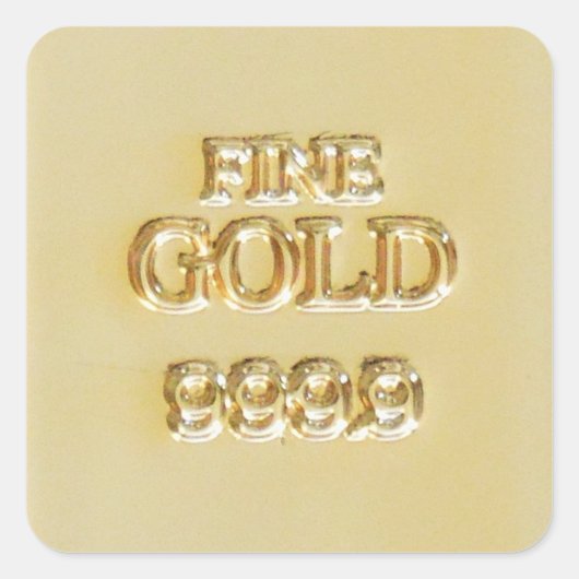 24 Karat Gold Bullion Bar Vierkante Sticker (Voorkant)