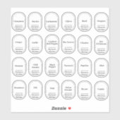 24 Keuken kruiden en specerijen, Arch label sticke (Vel)