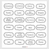24 Keukenkruiden en specerijen Modern Labels stick (Vel)