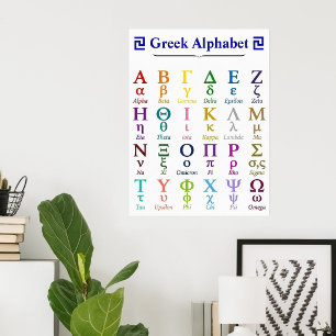 24 Kinderen Griekse Letters Grieks Alfabet Verti Poster