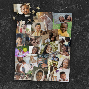24 lukraak overlappende foto's collage Sjabloon Legpuzzel