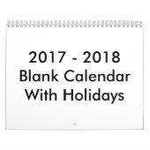 24 maanden blanco kalender 2017 - 2018 met Feestda (Hoes)