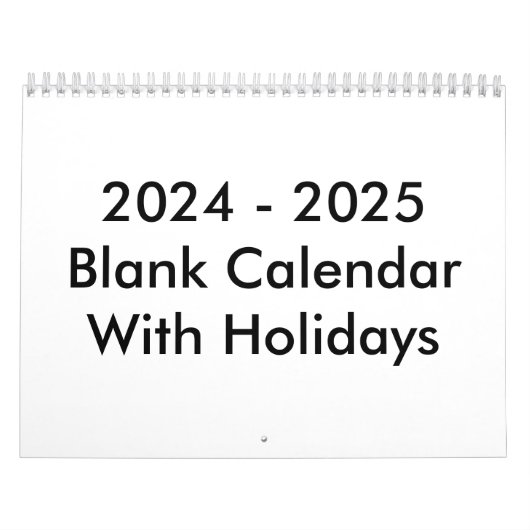 24 maanden blanco kalender 2024-2025 met Feestdage (Hoes)