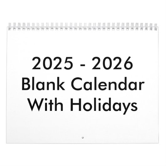 24 maanden blanco kalender 2025-2026 met Feestdage (Hoes)
