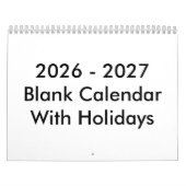 24 maanden blanco kalender 2026-2027 met Feestdage (Hoes)