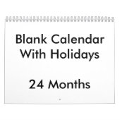 24 maanden lege kalender met Feestdagen (Hoes)