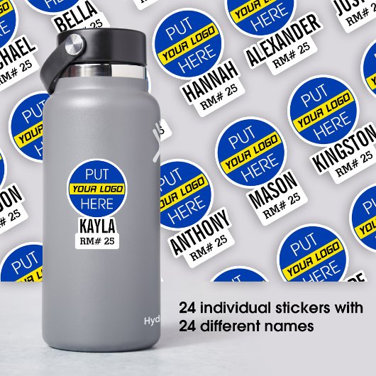 24 Namen Stickers met uw School Logo