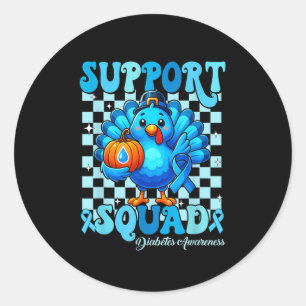24 Ondersteuning Squad Diabetes Awareness Turkije Ronde Sticker