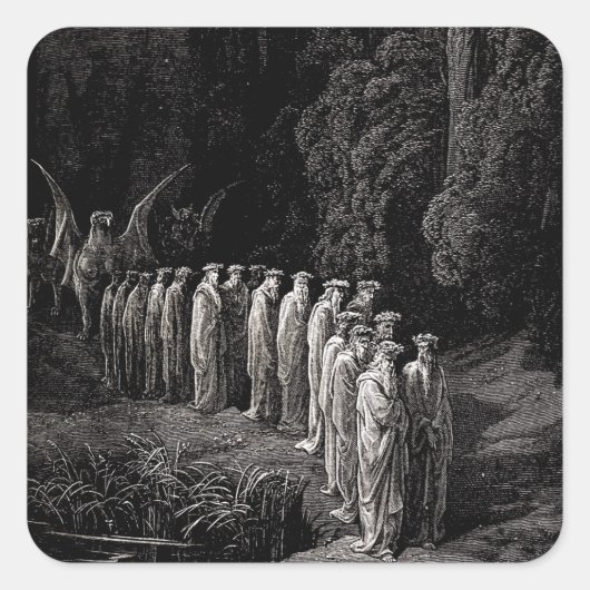 24 Ouderen in de Hemelse Optocht - Purgatorium Vierkante Sticker (Voorkant)