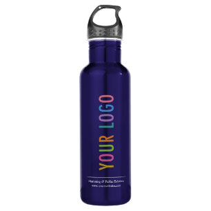 24 oz donkerblauwe waterfles met Company Logo Waterfles