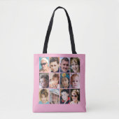 24 photo collage pink tote bag (Voorkant)