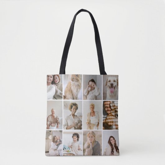 24 Photo collage template personalized Tote Bag (Voorkant)