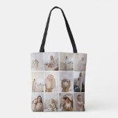 24 Photo collage template personalized Tote Bag (Achterkant)