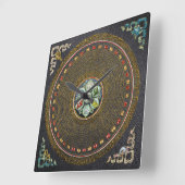 [24] Round Tibetan "OM" Mantra Mandala Vierkante Klok (Hoek)
