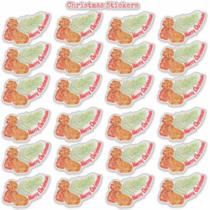 24 Stuk decoratieve rode vrolijke kerst Stickers